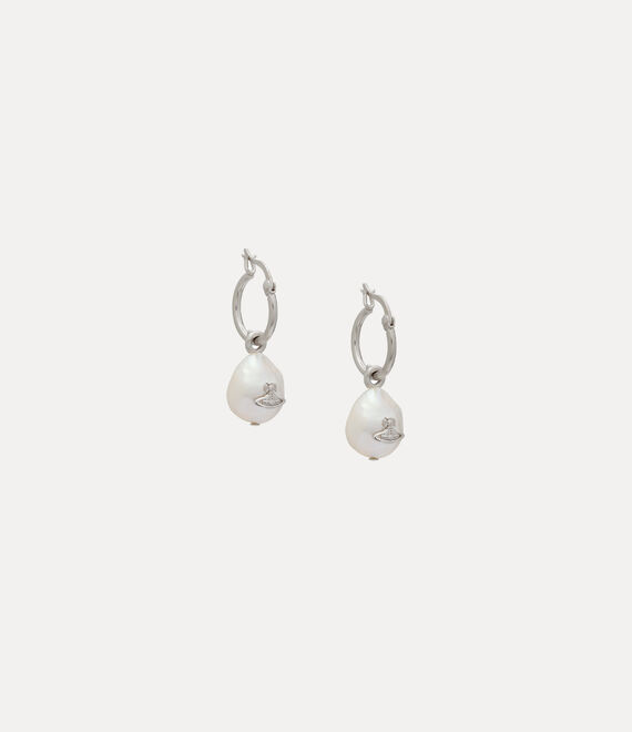 Vivienne Westwood azul hoop earrings in PLATINUM/FRESHWATER PEARL Pearl